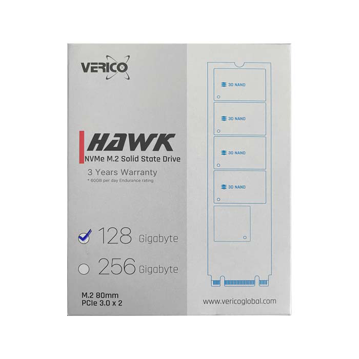 Ổ cứng SSD 128G Verico Hawk NVMe PCIe Gen3x2 M.2 2280