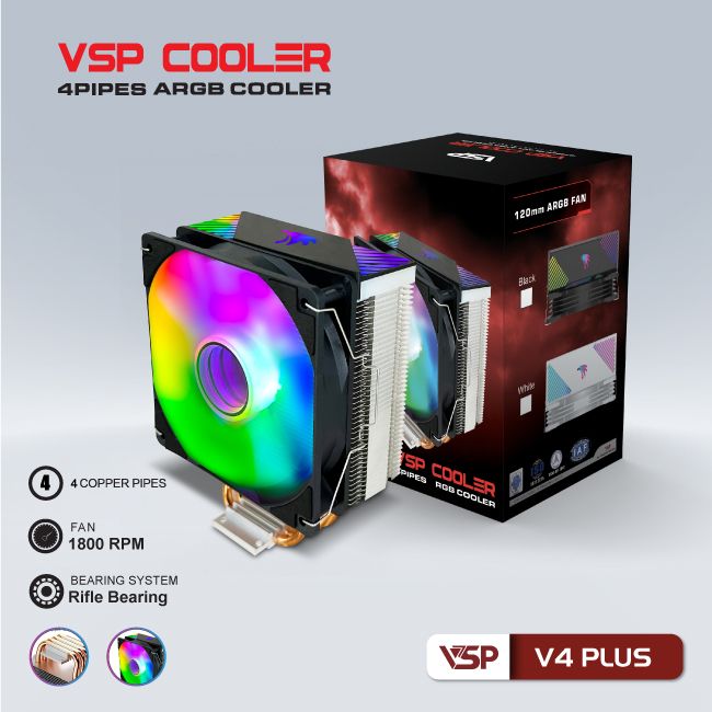 Tản Nhiệt CPU VSP Cooler V4 Plus - Đen