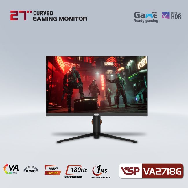 Màn hình 27INCH Cong VSP R1500- 180Hz - 1Ms - VA2718G