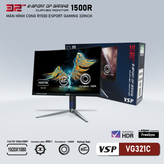 Màn hình cong VSP FHD 32inch ESport Gaming VG321C