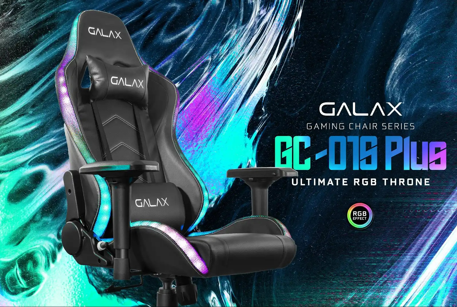 Ghế Gaming Galax GC-01S Plus | Đen, Led RGB