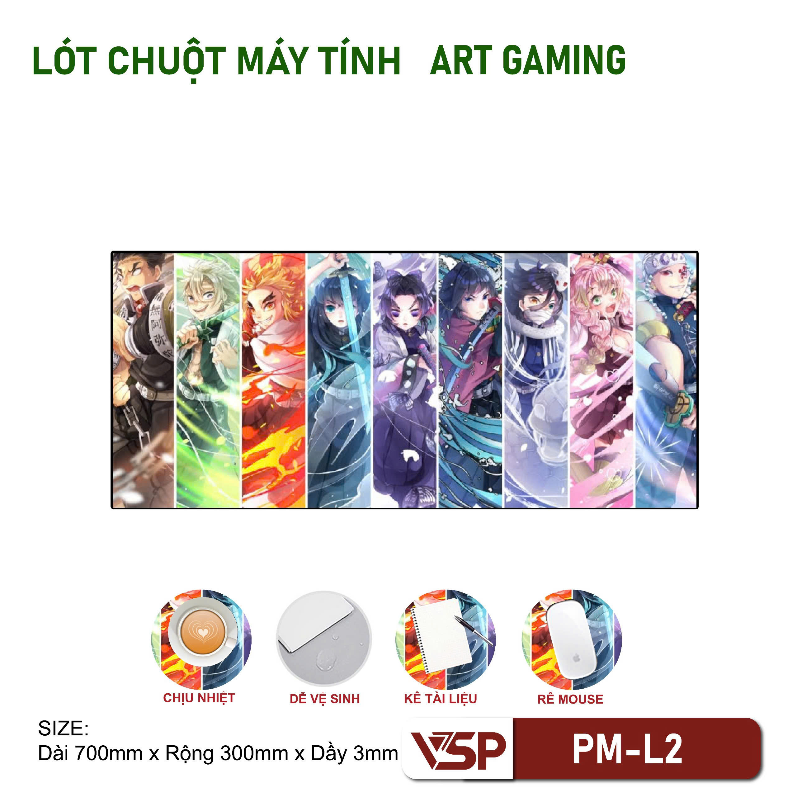 Lót chuột Game VSP PM-L2 - Nhiều hình