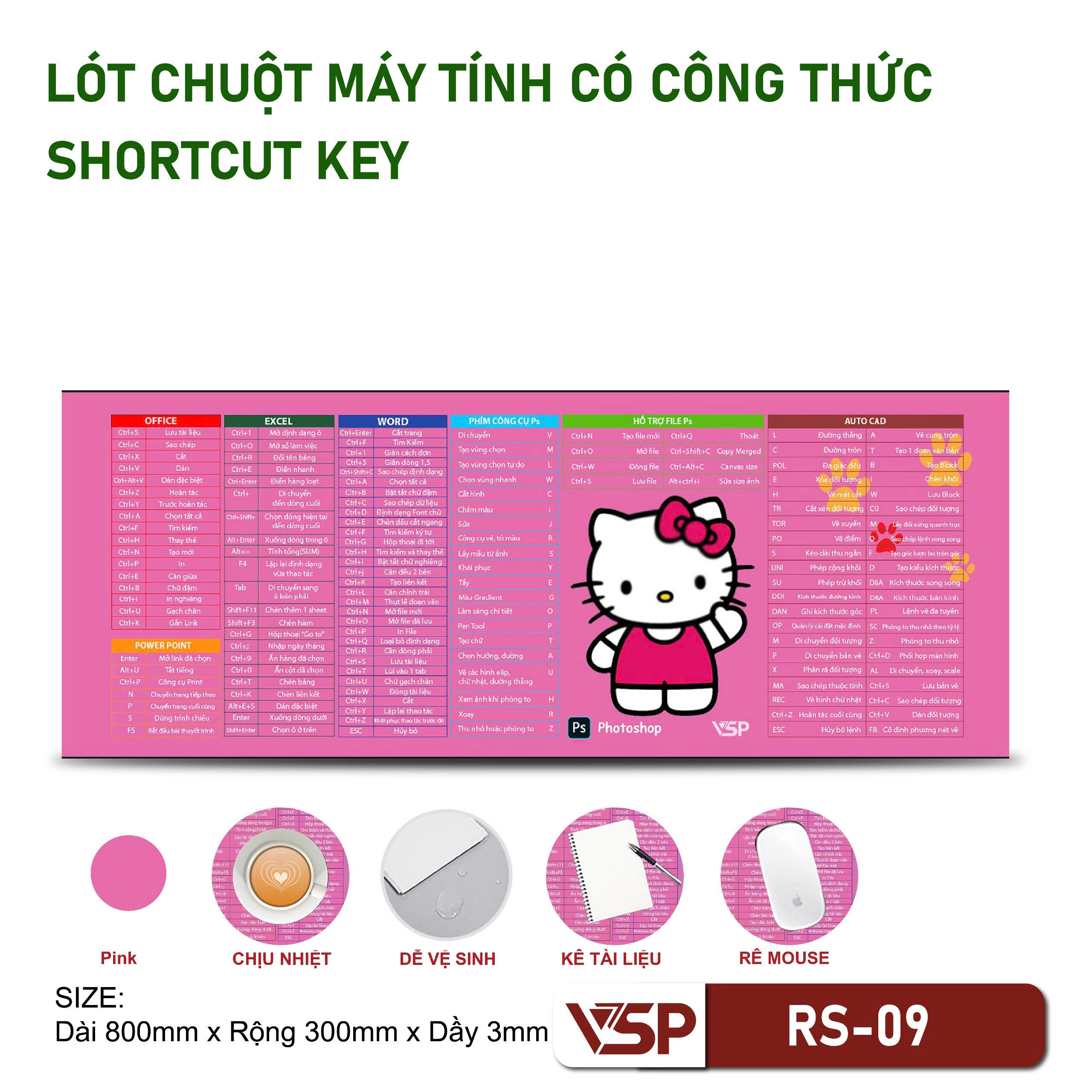 Lót chuột VSP RS-09 Công thức - Hồng