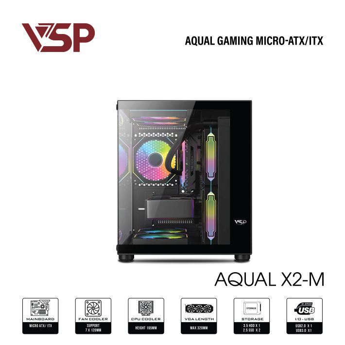 VỎ CASE MÁY TÍNH VSP Aqual X2-M