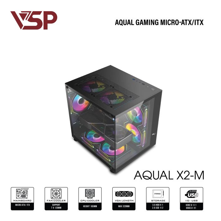 VỎ CASE MÁY TÍNH VSP Aqual X2-M