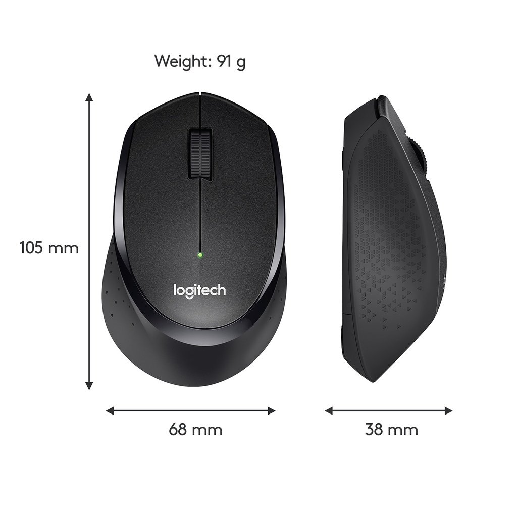 Chuột không dây Logitech M330 - Đen