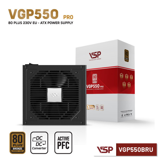 Bộ nguồn VSP VGP550BRU PRO - 80Plus Bronze 230V EU