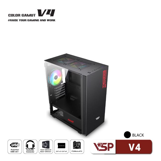 Vỏ Case máy tính VSP V4 - Đen