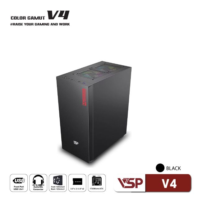 Vỏ Case máy tính VSP V4 - Đen