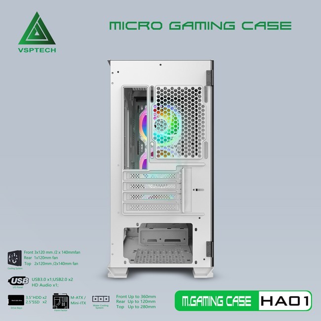 Vỏ Case Máy Tính VSPTECH Gaming HA01 - Hồng