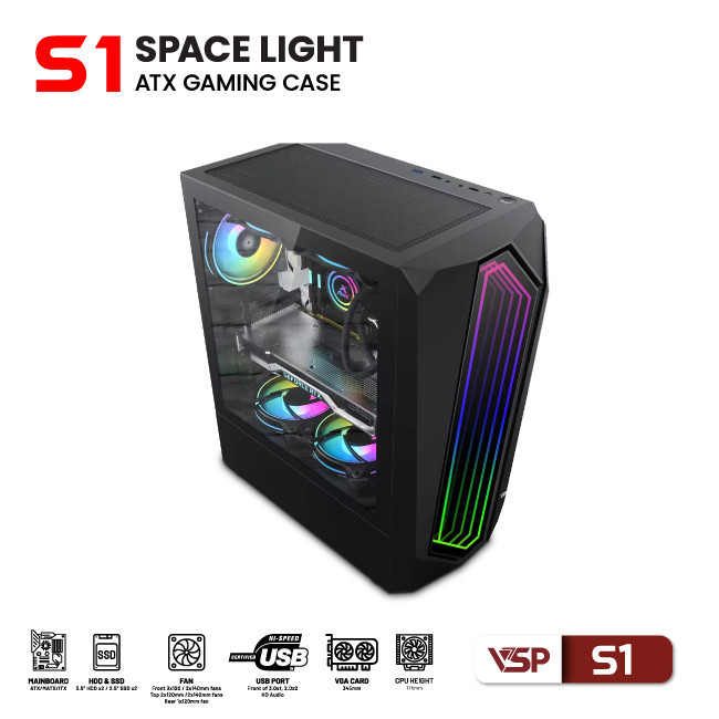 Vỏ Case Máy Tính VSP Gaming S1