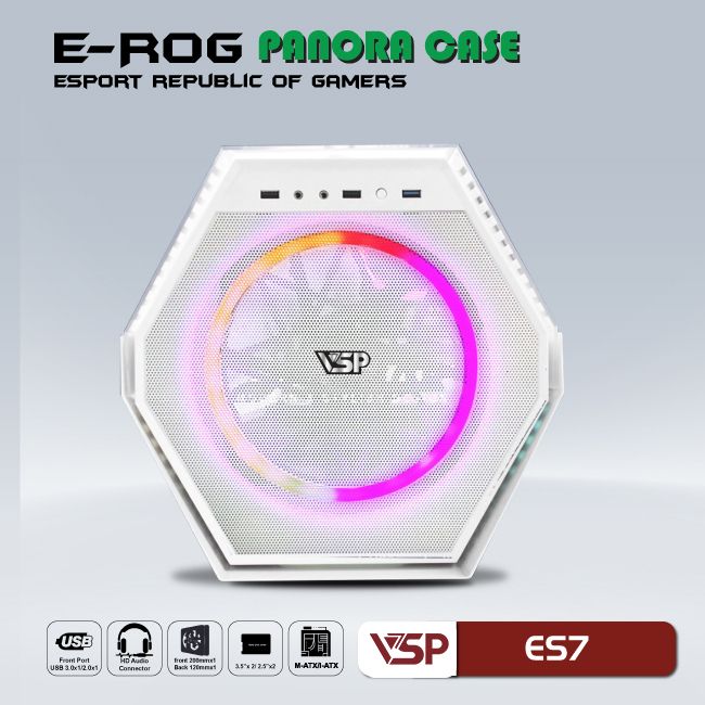 Vỏ Case Máy Tính Esport Gaming ES7 Trắng