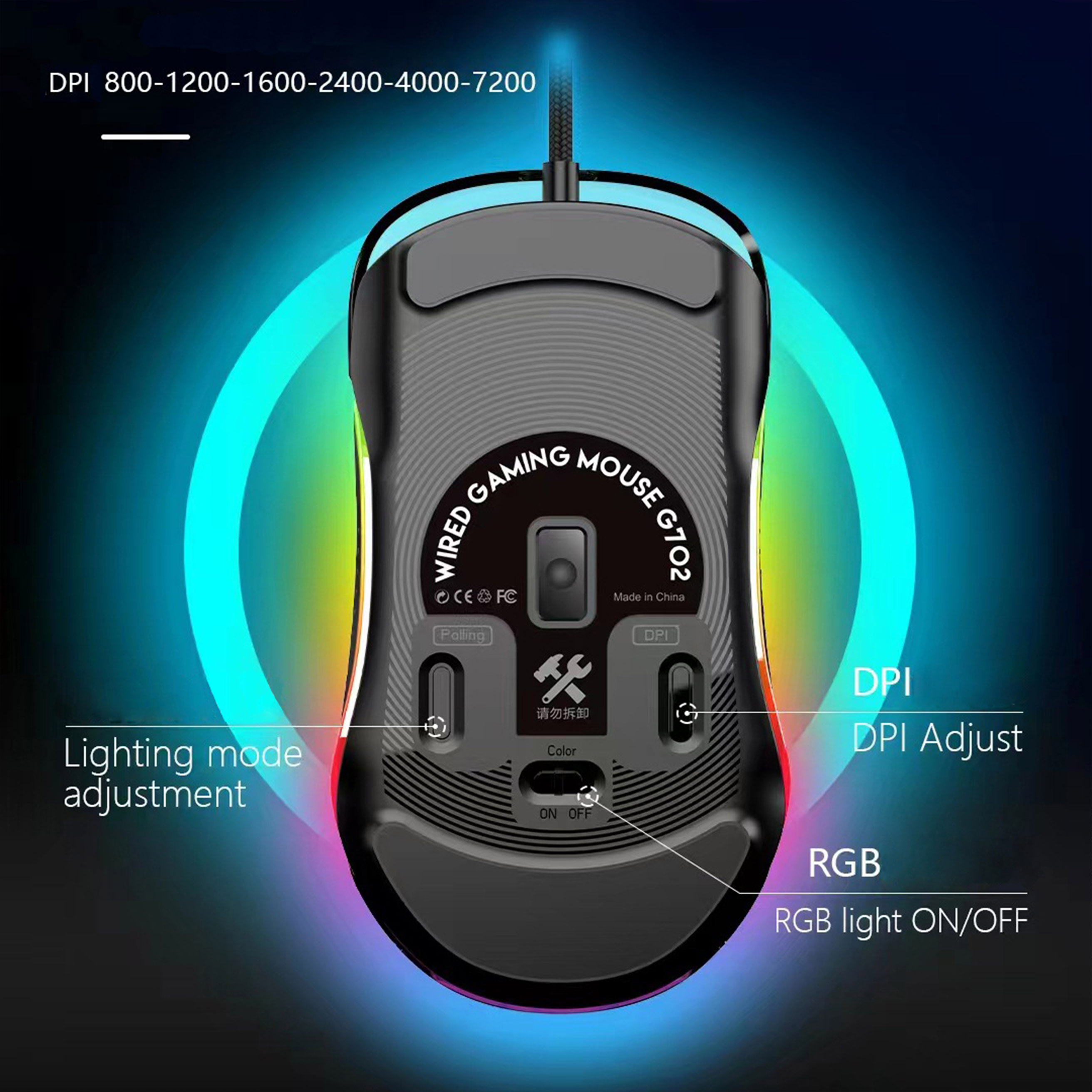 Chuột Gaming Có Dây G702 CRYSTAL Led RGB - RED