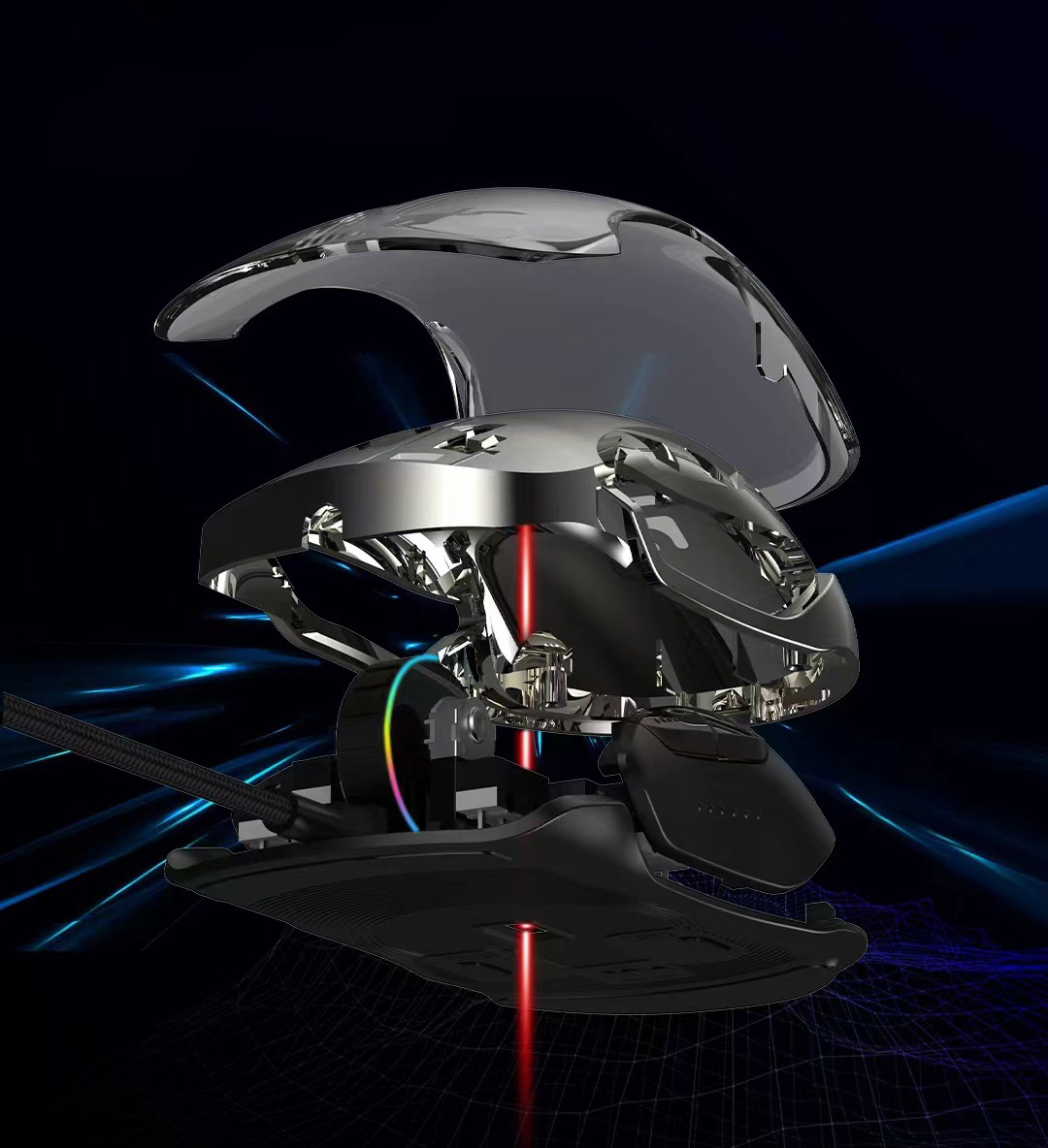 Chuột Gaming Có Dây G702 CRYSTAL Led RGB - RED