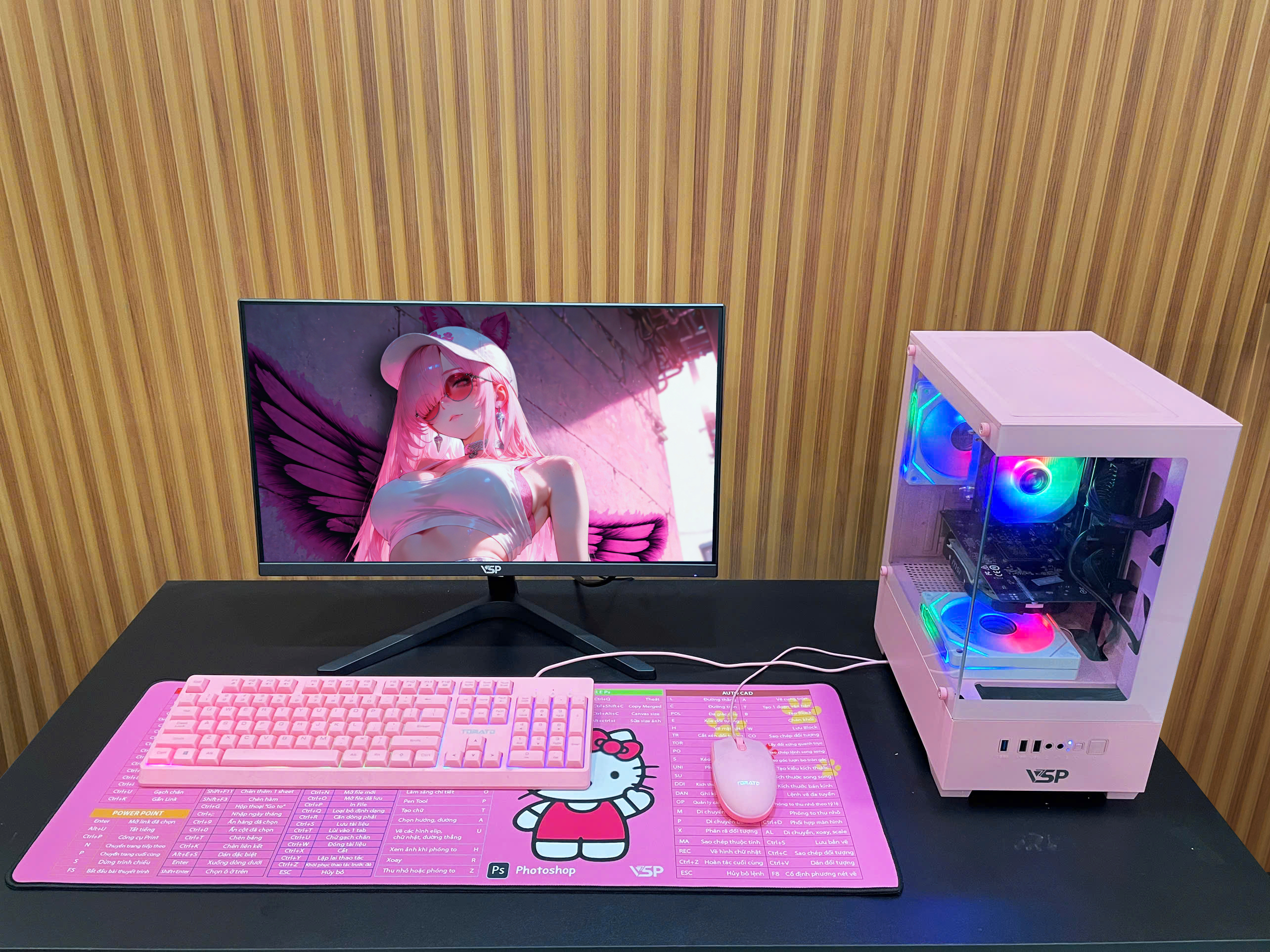 Bộ PC Gaming Hồng I5-9400F / GTX 1030 2G / 256Gb / 8Gb _ Màn 24" IPS 120Hz