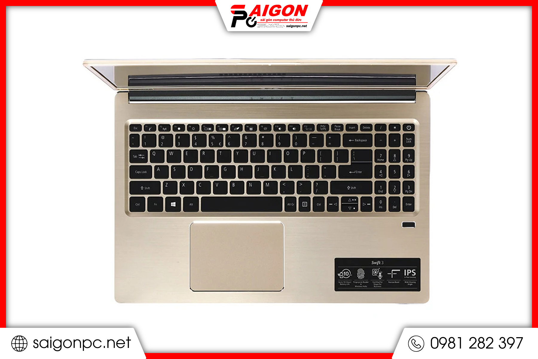 Laptop Acer Swift 3 - 15.6" FHD / i5-8250U / 8GB / 250GB / MX 150 2G - YELLOW