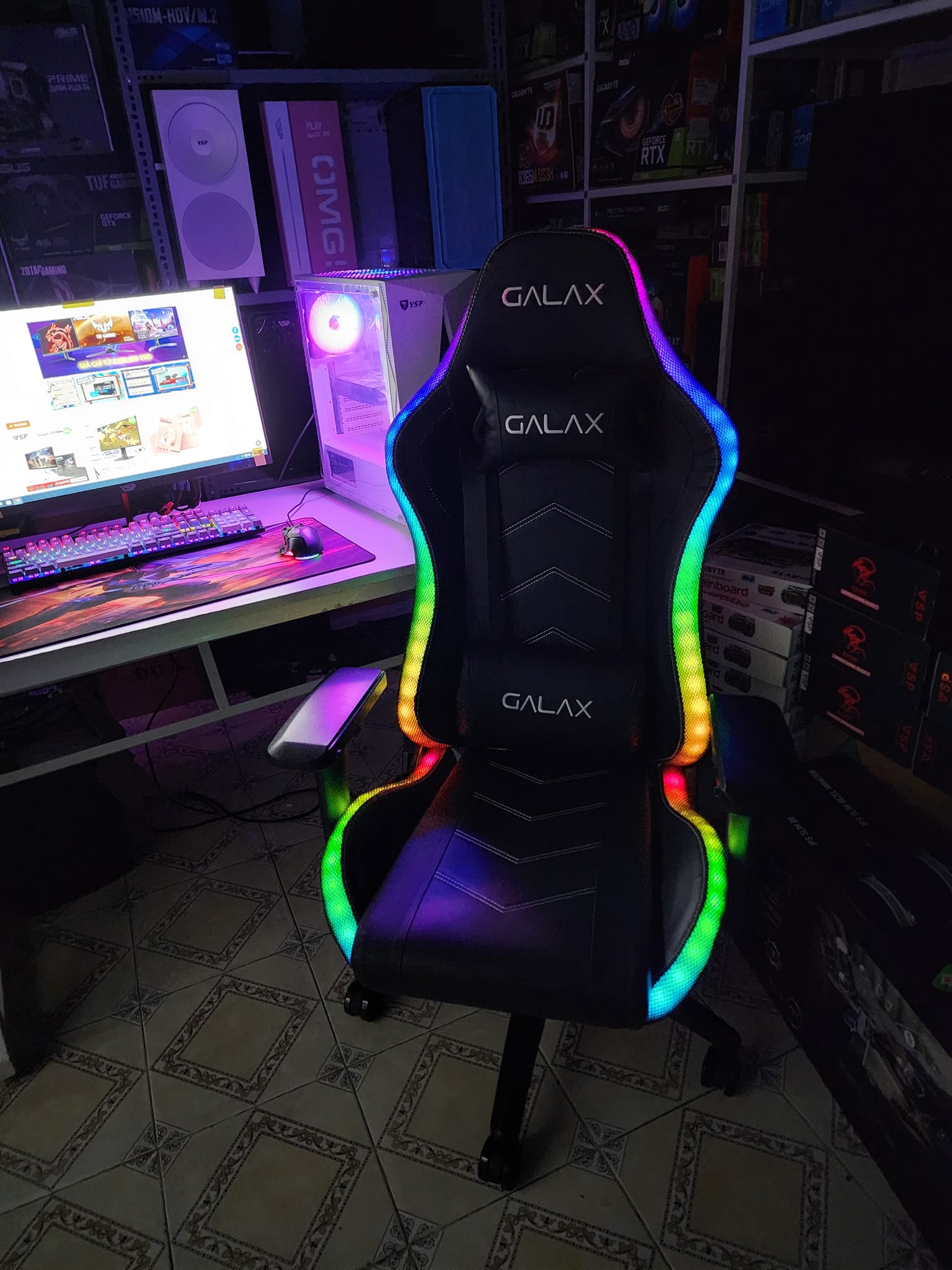 Ghế Gaming Galax GC-01S Plus | Đen, Led RGB