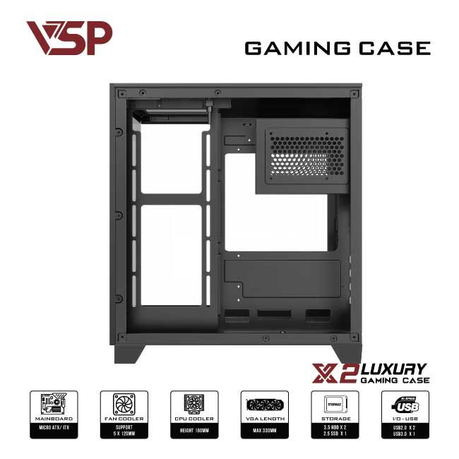 VỎ CASE MÁY TÍNH Gaming Micro ATX X2 Luxury