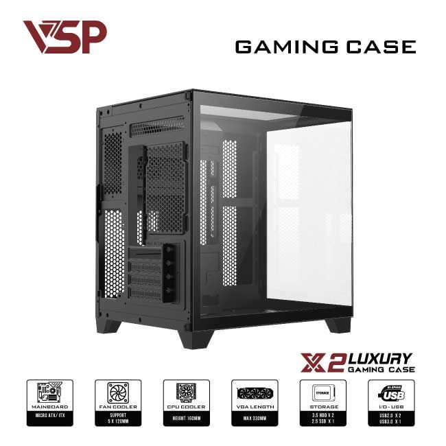 VỎ CASE MÁY TÍNH Gaming Micro ATX X2 Luxury