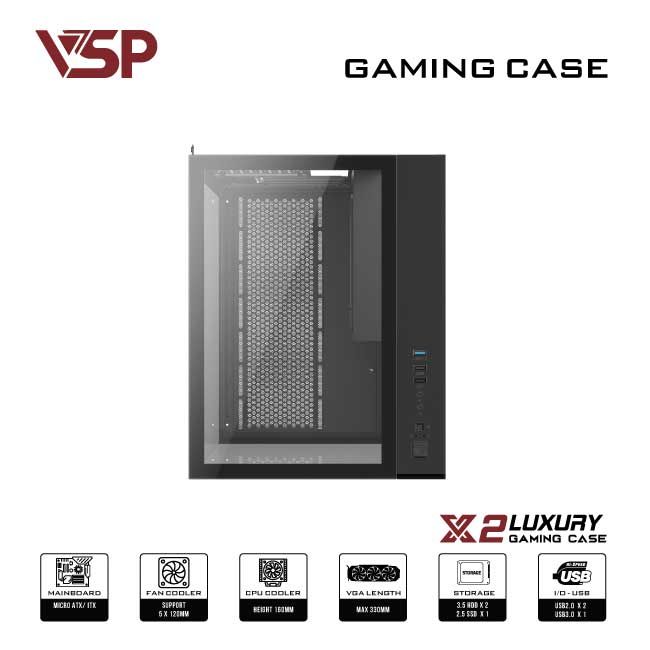 VỎ CASE MÁY TÍNH Gaming Micro ATX X2 Luxury