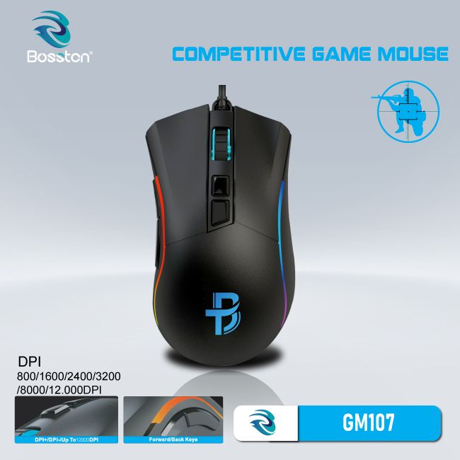 CHUỘT BOSSTON GM107 GAMING (MÀU ĐEN)