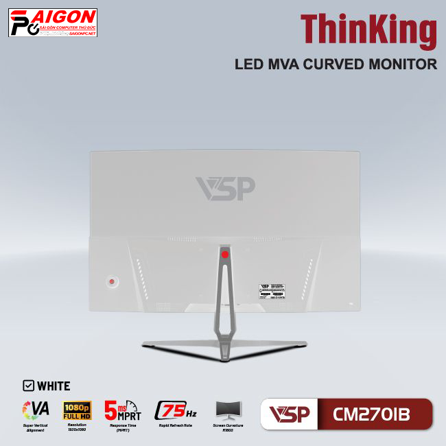 MÀN HÌNH CONG LCD THINKING VSP 27" INCH CM2701B - WHITE