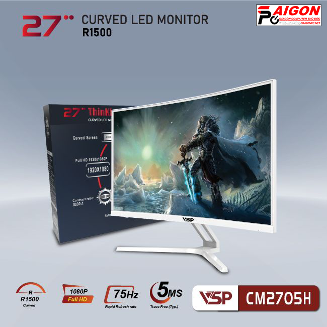 MÀN HÌNH CONG VSP THINKING 27INCH - CM2705H - WHITE