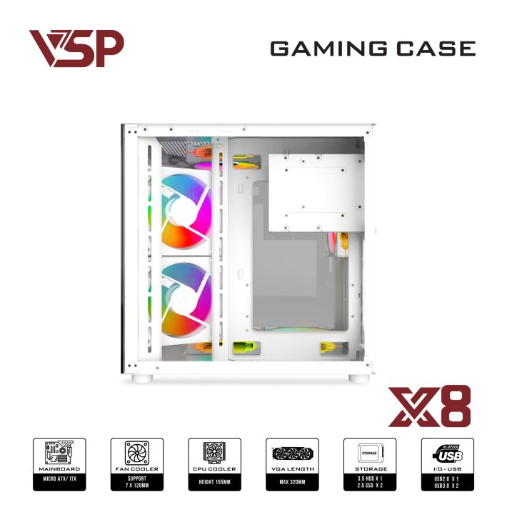 VỎ CASE MÁY TÍNH X8 - WHTE