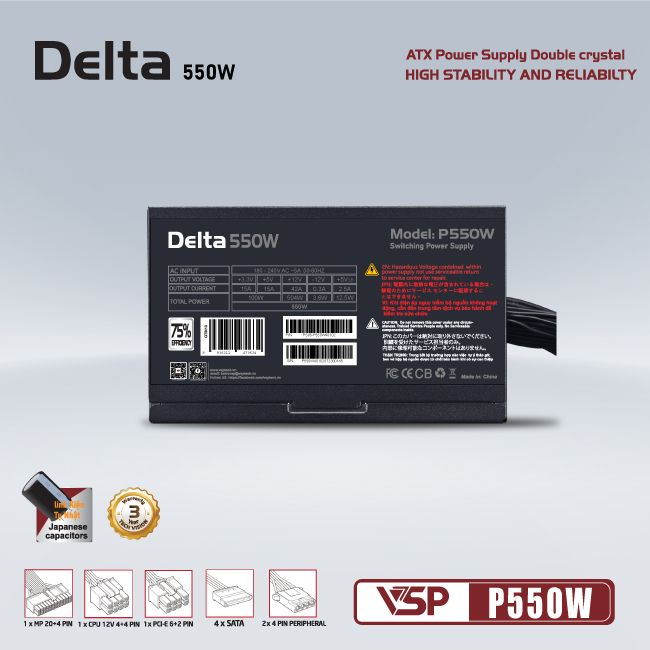 Bộ Nguồn VSP Delta P550W