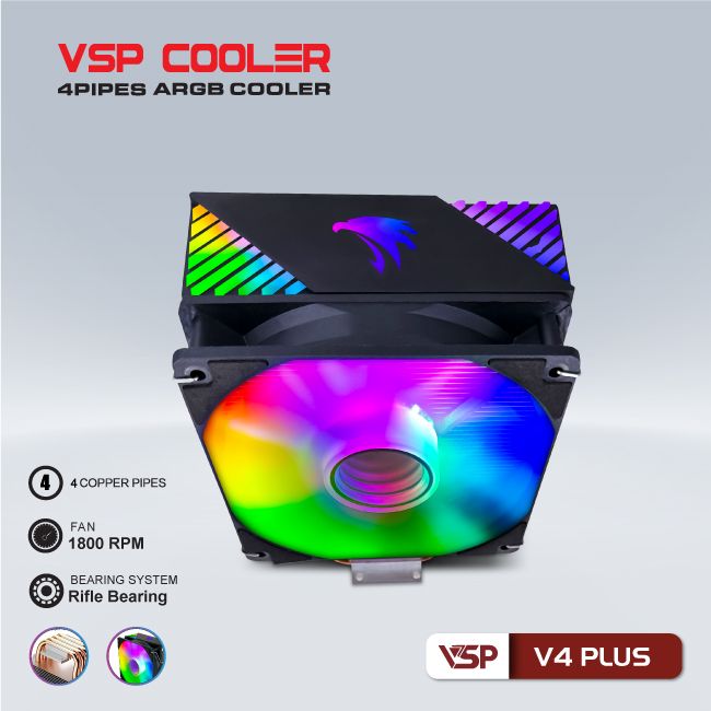 Tản Nhiệt CPU VSP Cooler V4 Plus - Đen