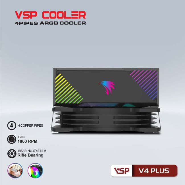 Tản Nhiệt CPU VSP Cooler V4 Plus - Đen