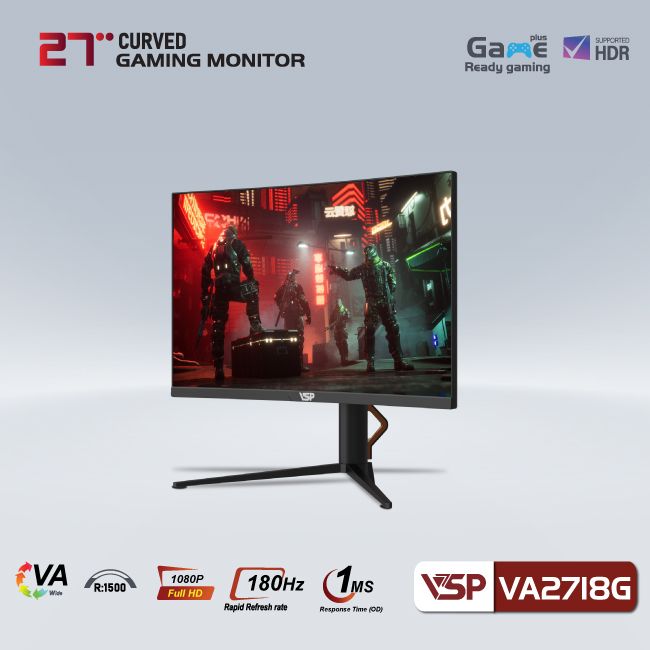 Màn hình 27INCH Cong VSP R1500- 180Hz - 1Ms - VA2718G