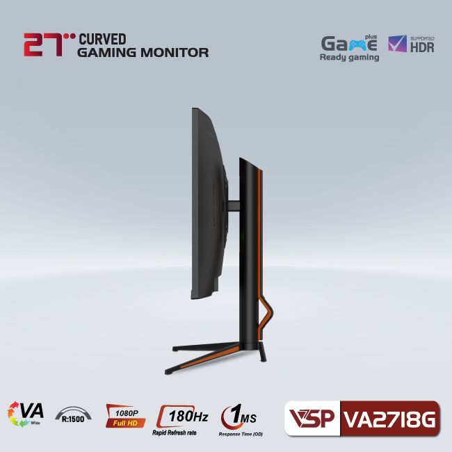 Màn hình 27INCH Cong VSP R1500- 180Hz - 1Ms - VA2718G