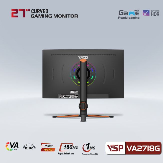 Màn hình 27INCH Cong VSP R1500- 180Hz - 1Ms - VA2718G