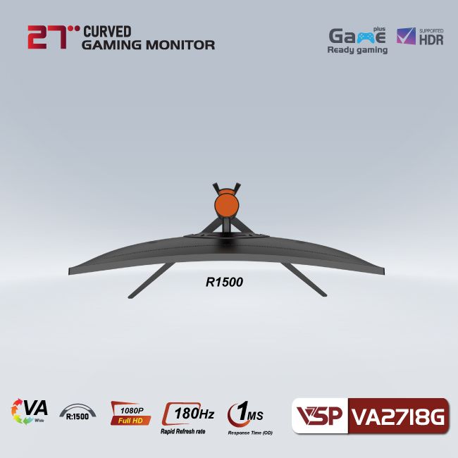 Màn hình 27INCH Cong VSP R1500- 180Hz - 1Ms - VA2718G