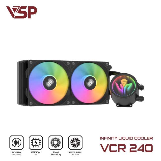 Tản nhiệt nước VSP Infinity Liquid Cooler VCR-240 - Đen