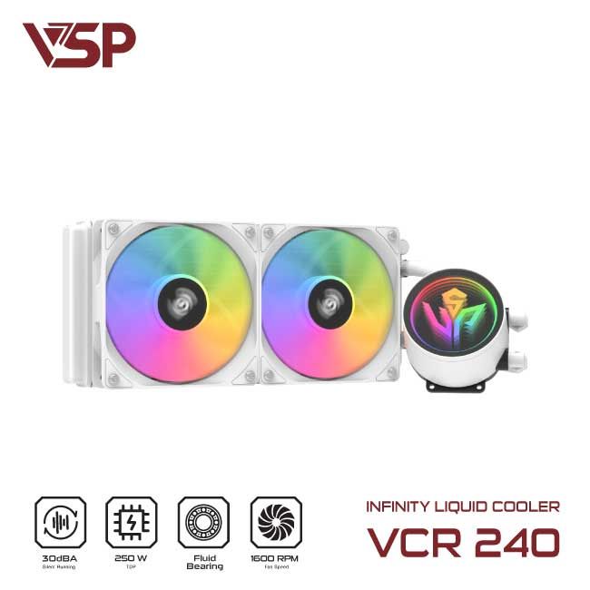 Tản nhiệt nước VSP Infinity Liquid Cooler VCR-240 - Trắng