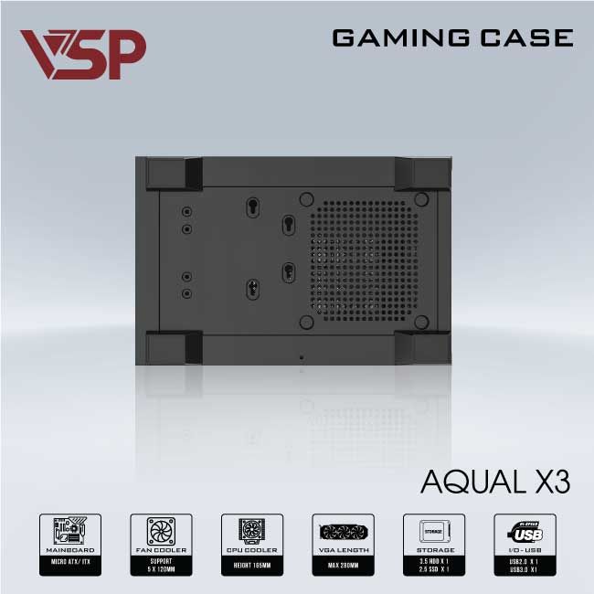 VỎ CASE MÁY TÍNH AQUAL X3 ĐEN