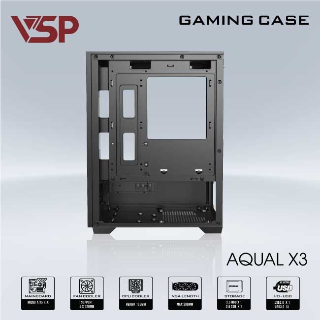 VỎ CASE MÁY TÍNH AQUAL X3 ĐEN