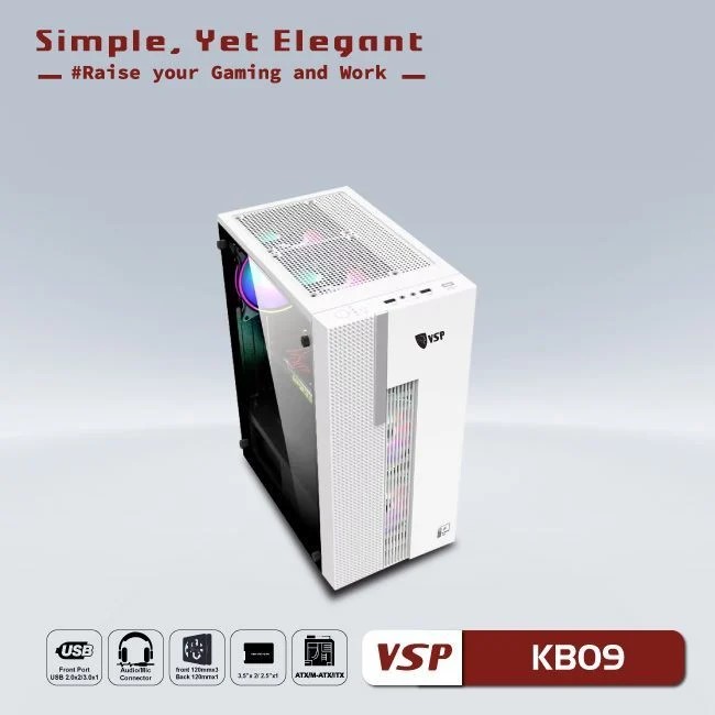 Case PC VSP ESport Gaming KB09 - Trắng