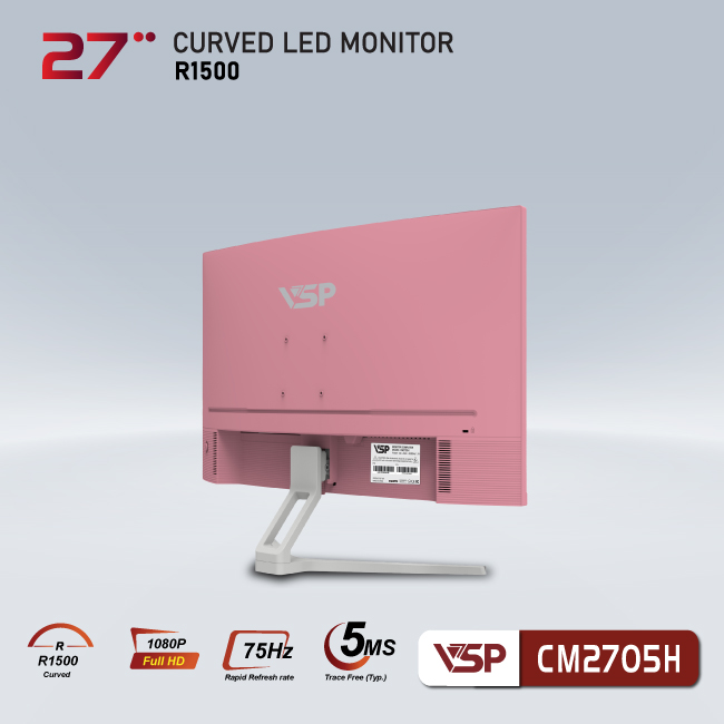 Màn hình cong VSP Thinking monitor 27inch -CM2705H - Pink