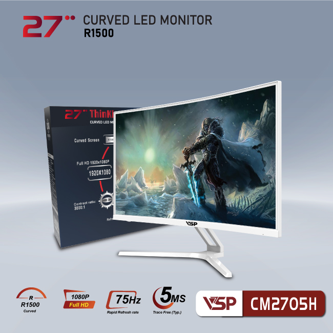 Màn hình cong VSP Thinking monitor 27inch -CM2705H - White