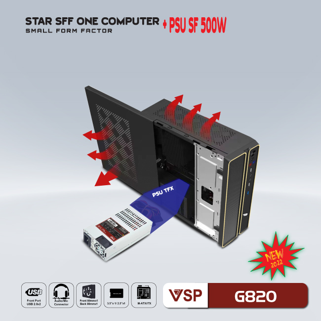 Combo case VSP SFF + PSU-550W - G820