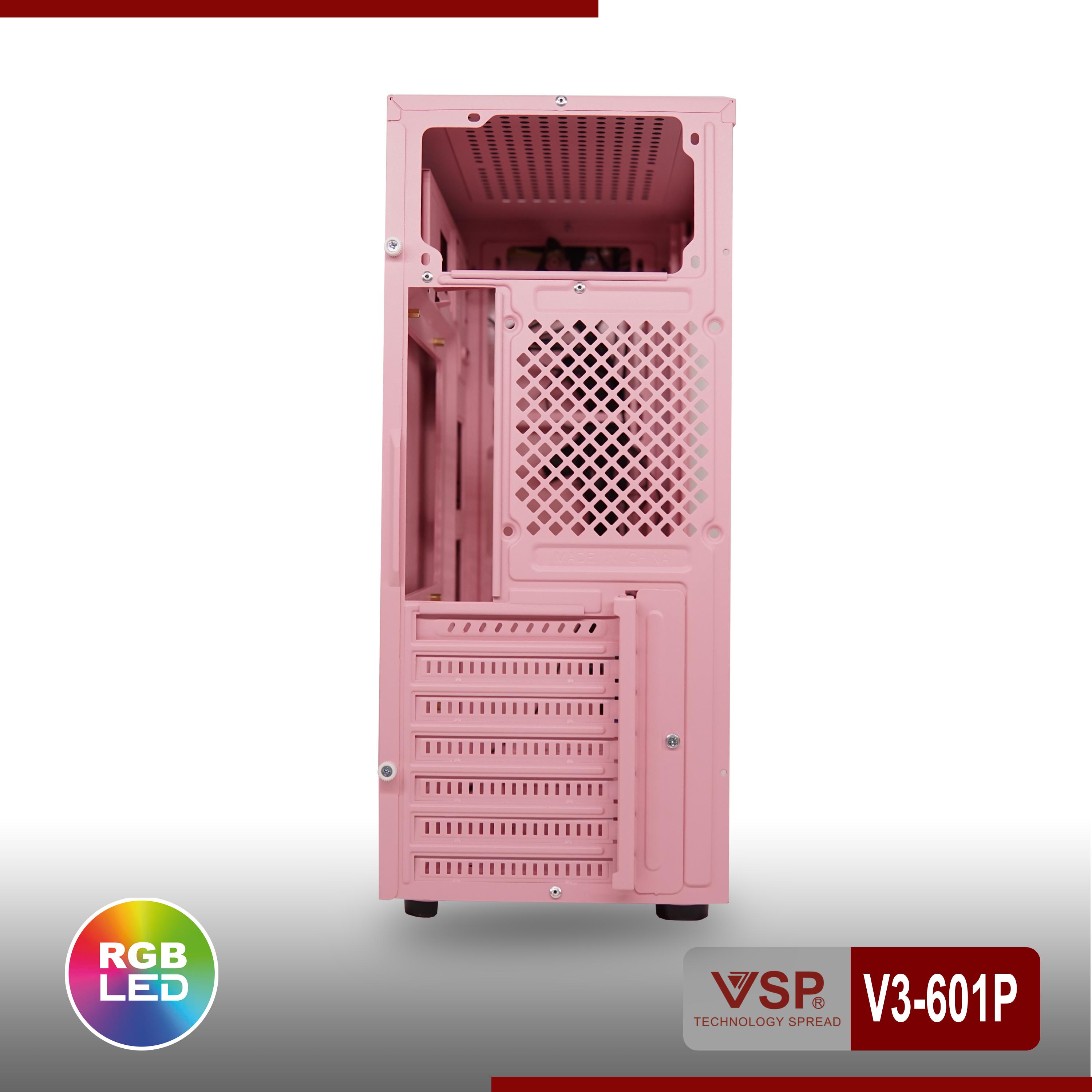 Vỏ Nguồn Máy Tính VSP V3-601 White/ Pink