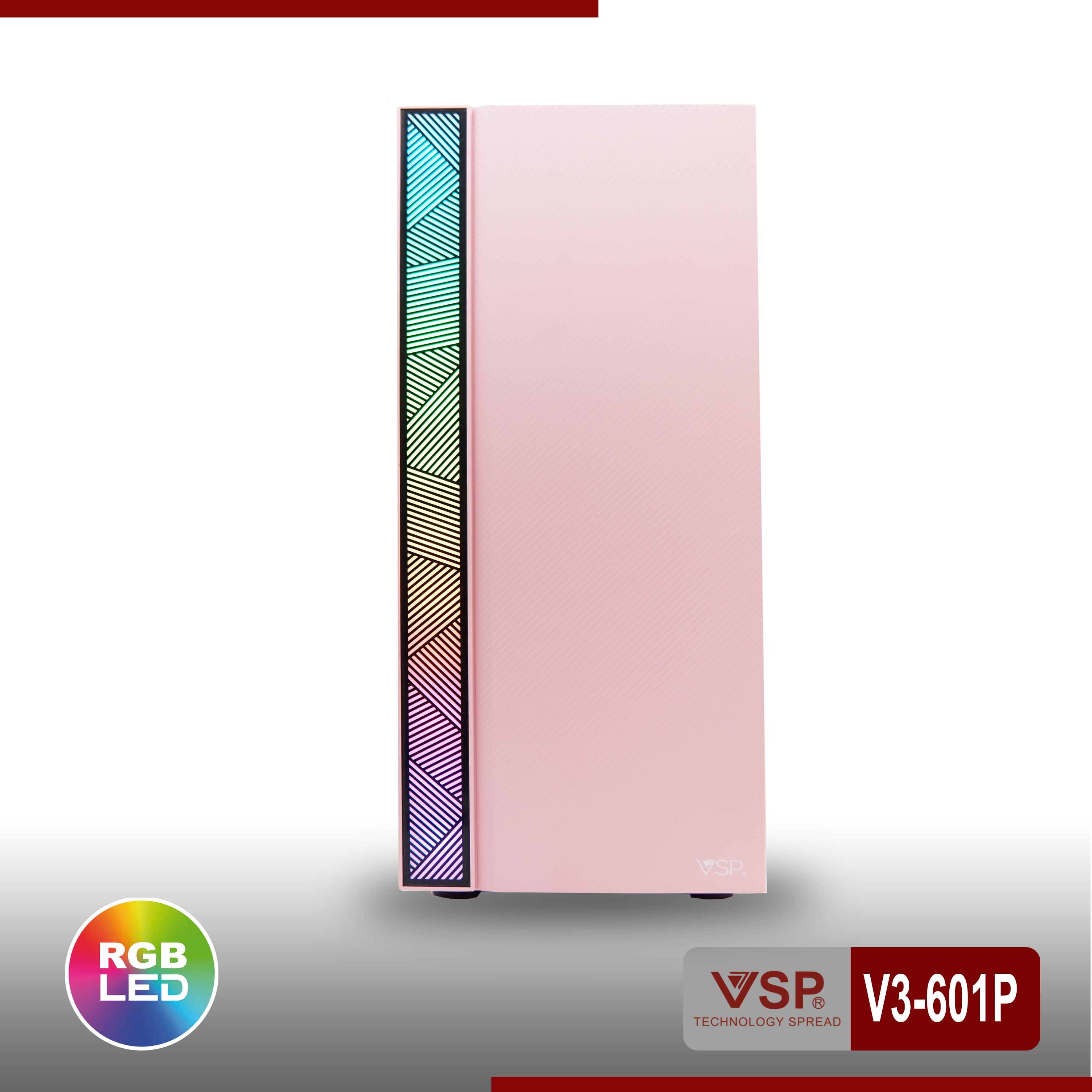Vỏ Nguồn Máy Tính VSP V3-601 White/ Pink
