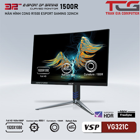 Màn hình cong VSP 2K 32inch ESport Gaming VG325Q