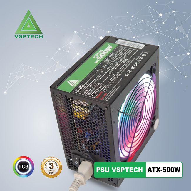 Nguồn 500W TiTan VSP có led RGB công suất thật