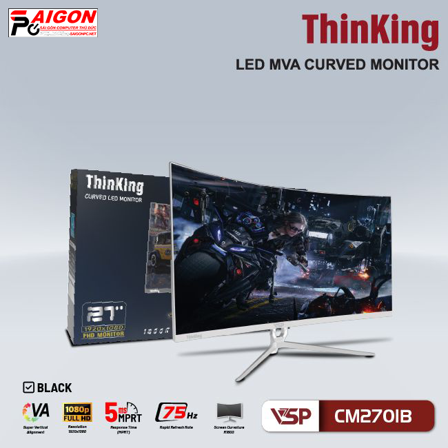 MÀN HÌNH CONG LCD THINKING VSP 27" INCH CM2701B - BLACK