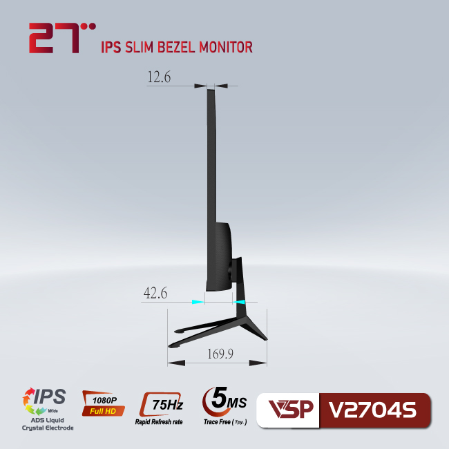 Màn hình phẳng LED tràn viền Slim Bezel VSP V2704S