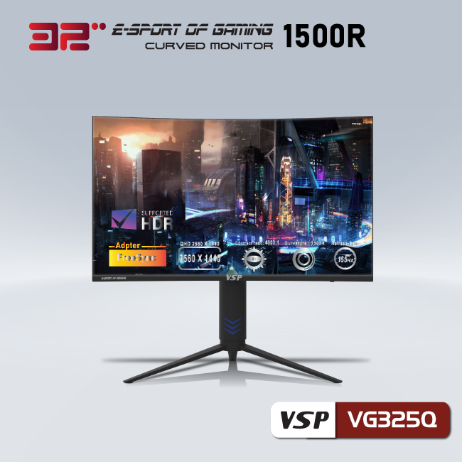 Màn hình cong VSP 2K 32inch ESport Gaming VG325Q